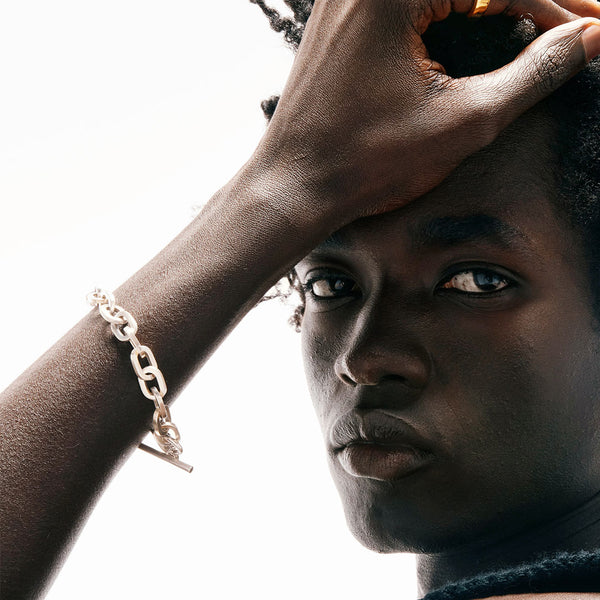 Silver Heart T-Bar Bracelet - Serge DeNimes