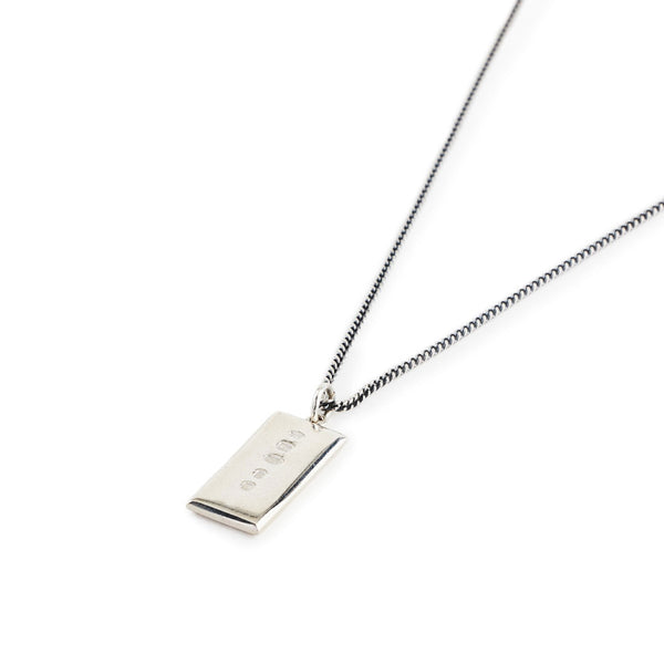 Silver Ingot Pendant Necklace