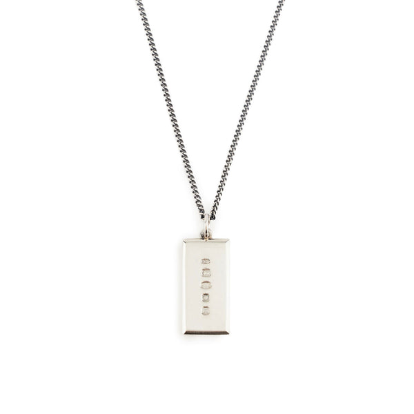 Silver Ingot Pendant Necklace