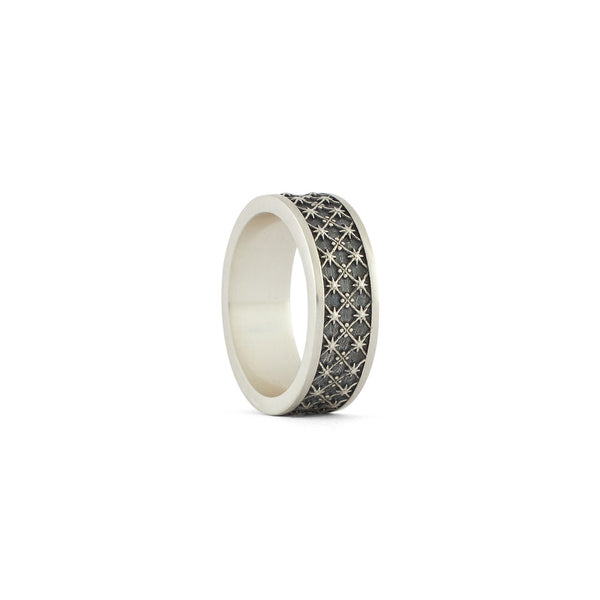 Silver Jacquard Ring