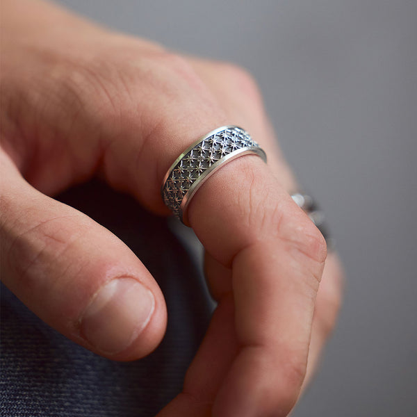 Silver Jacquard Ring - Serge DeNimes