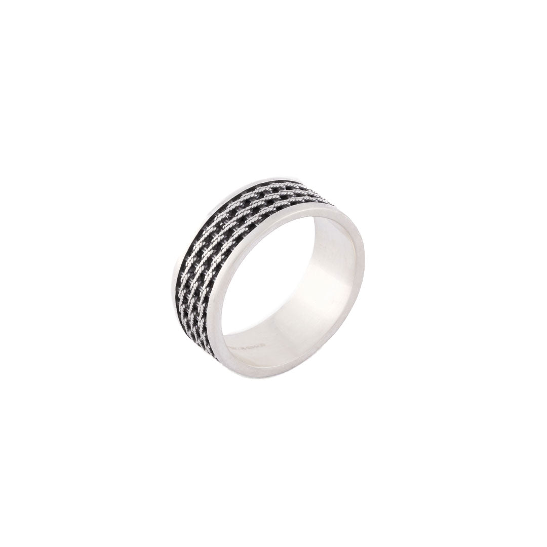 Silver Kusari Ring | Men's 925 Sterling Silver | Serge DeNimes