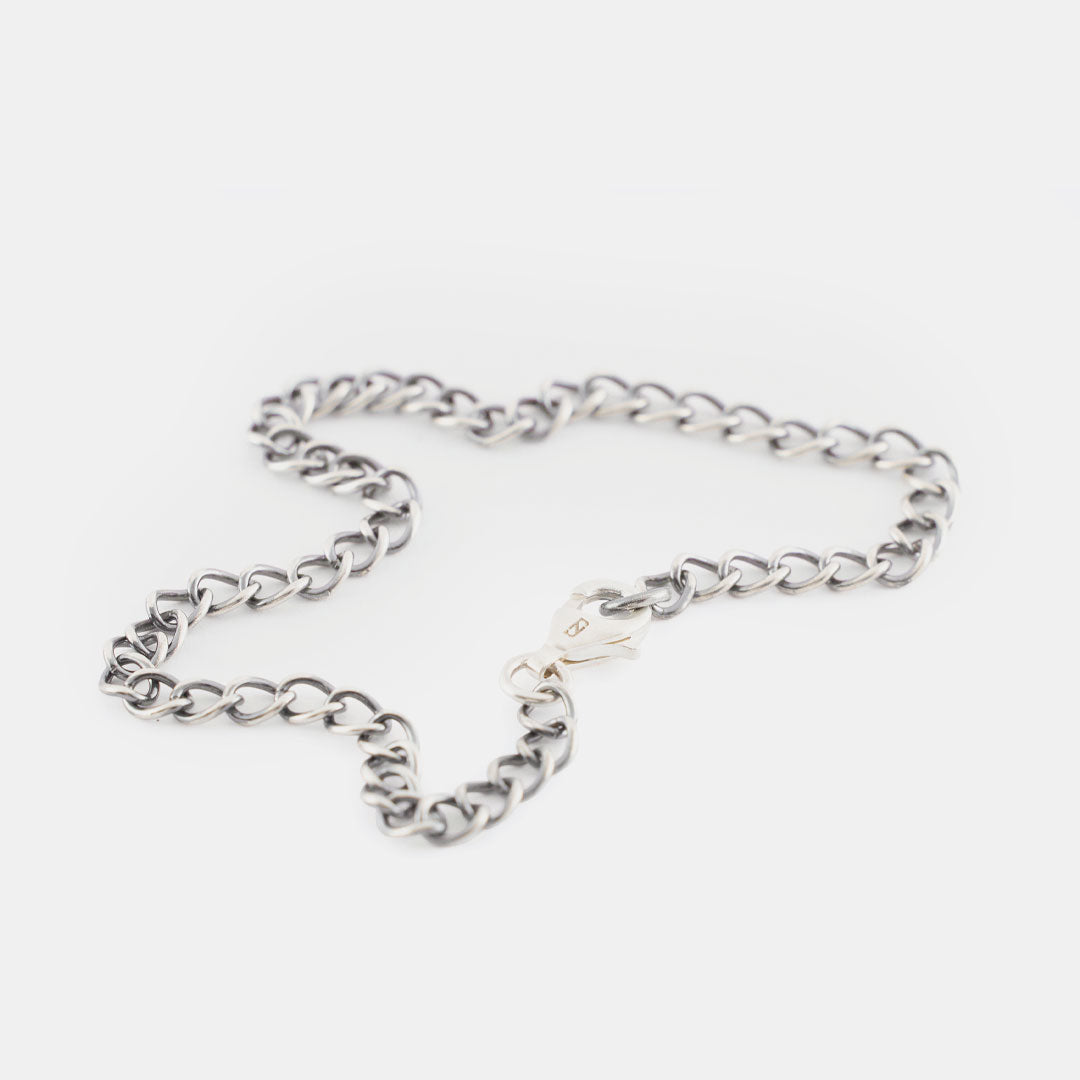 Silver Open Link Curb Chain Bracelet