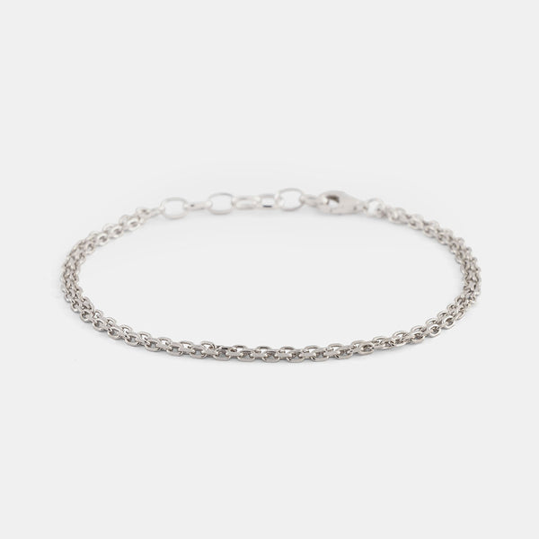 Silver Oval Belcher Chain Bracelet