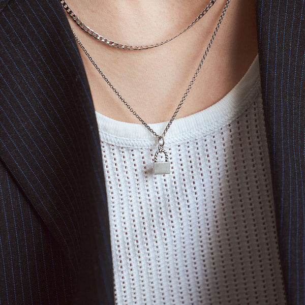 Silver Padlock Necklace - Serge DeNimes