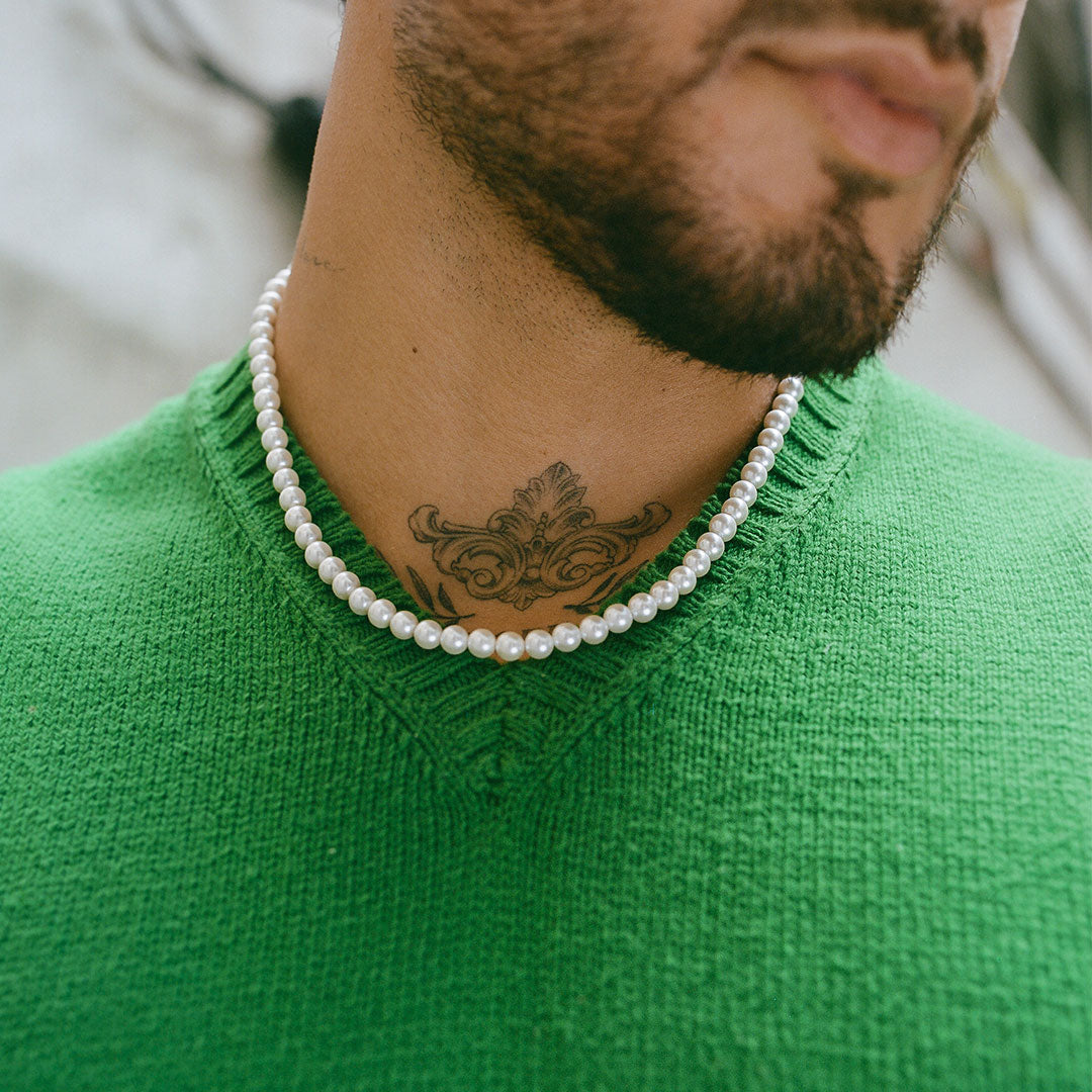 Silver Pearl Necklace - Serge DeNimes