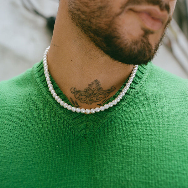 Silver Pearl Necklace - Serge DeNimes