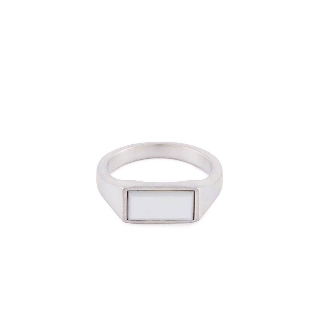 Silver Mother of Pearl Rectangle Ring | 925 Sterling Silver