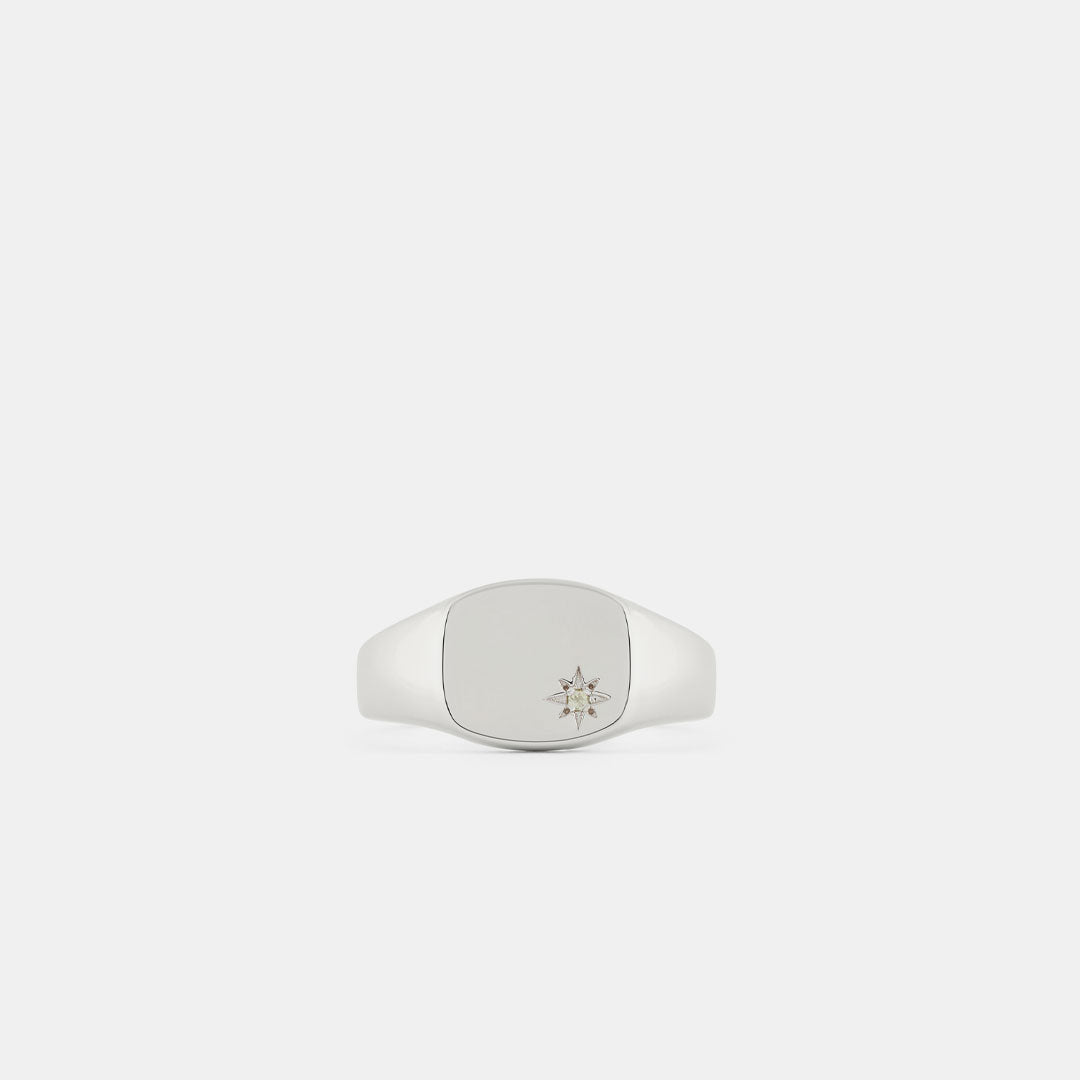 Silver Peridot Birthstone Ring