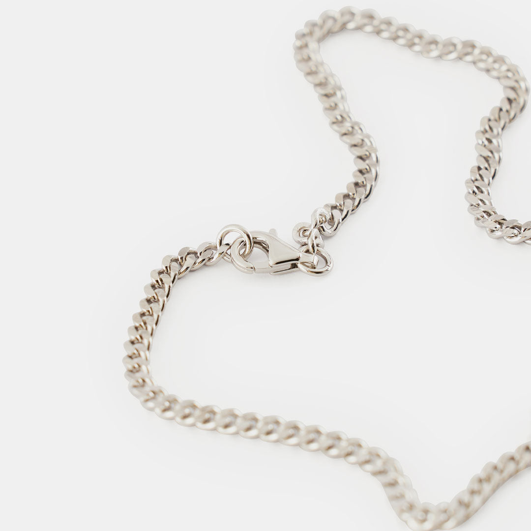 Silver Rhodium Diamond Cut Chain