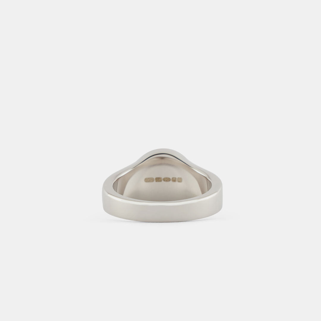Silver Round Malachite Ring