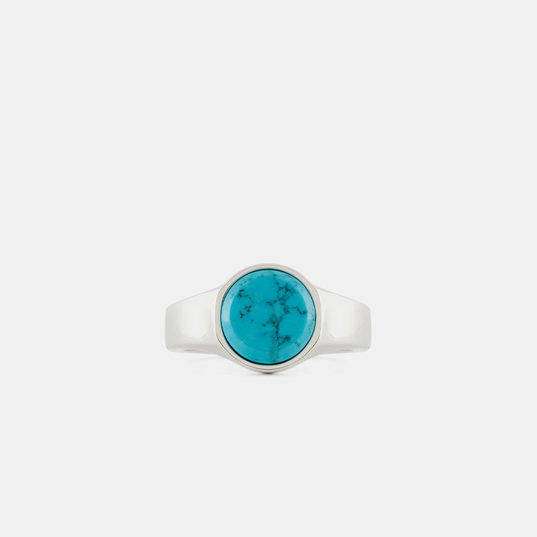 Silver Round Turquoise Ring