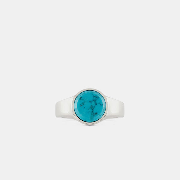 Silver Round Turquoise Ring