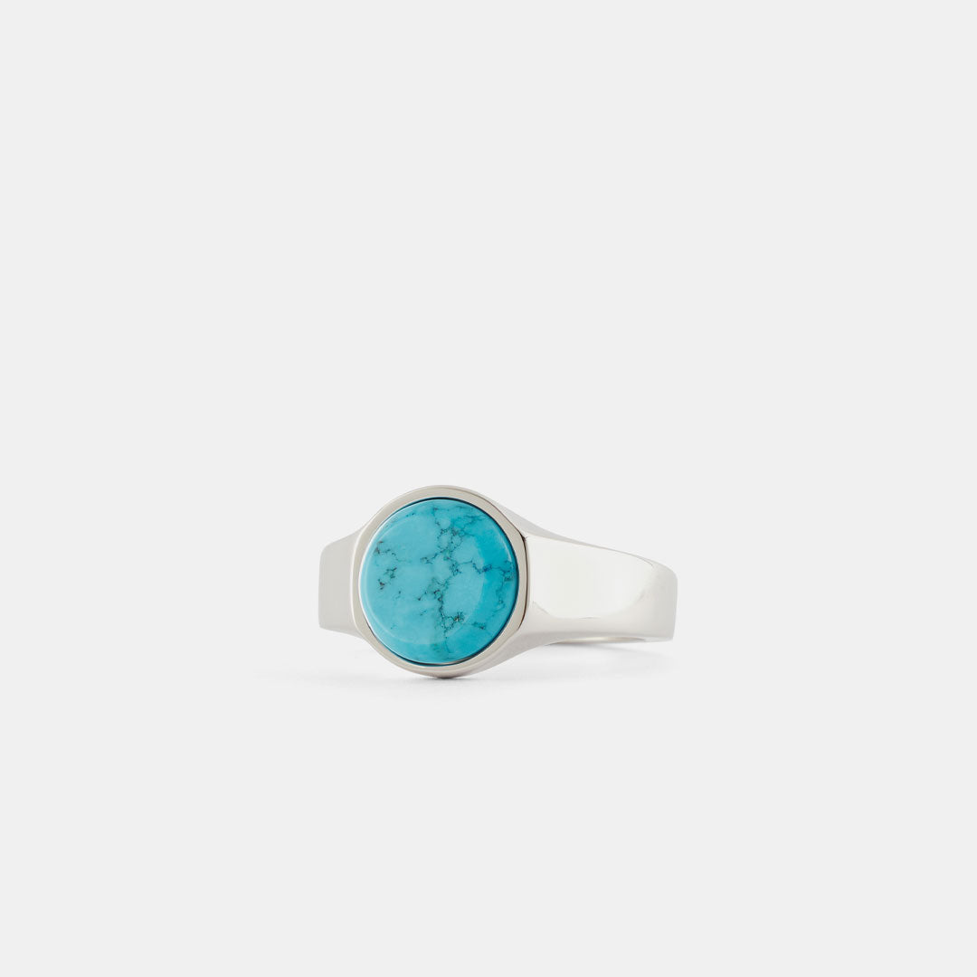 Silver Round Turquoise Ring