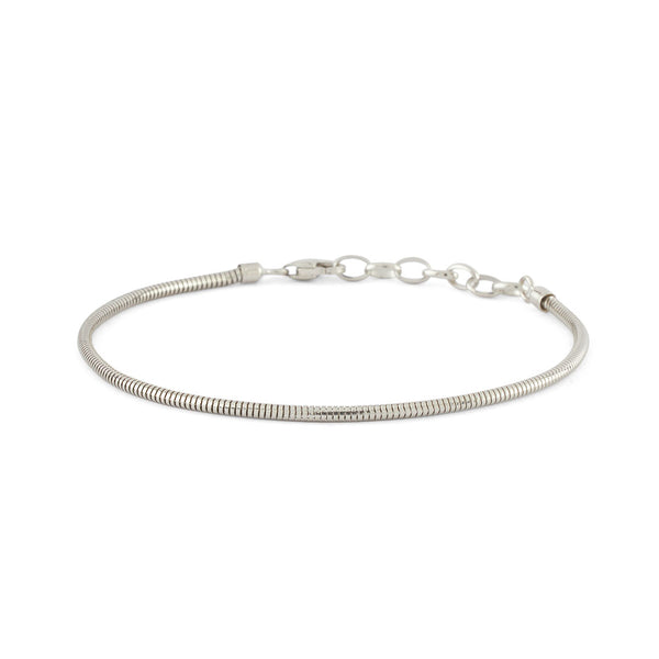 Silver Rounded Snake Chain Bracelet