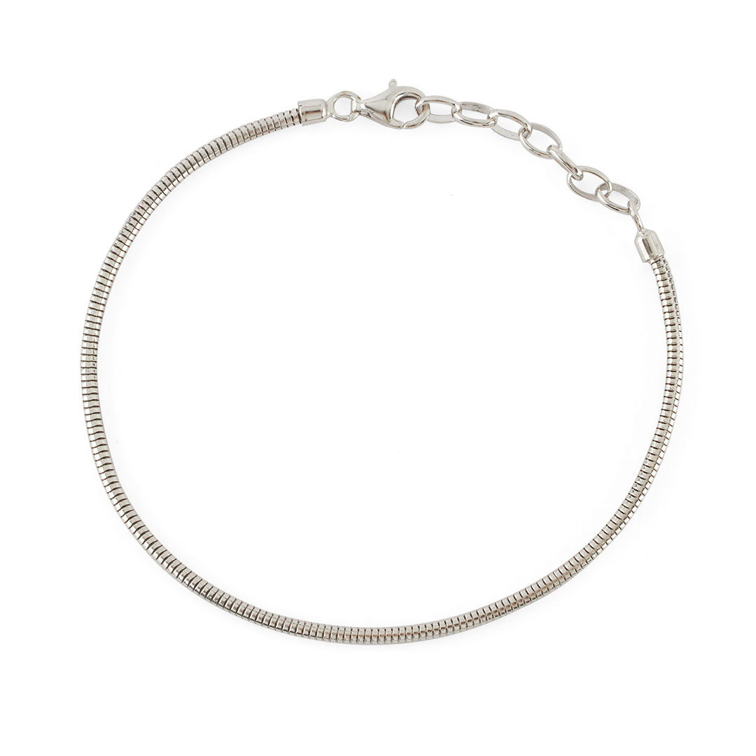 Silver Rounded Snake Chain Bracelet