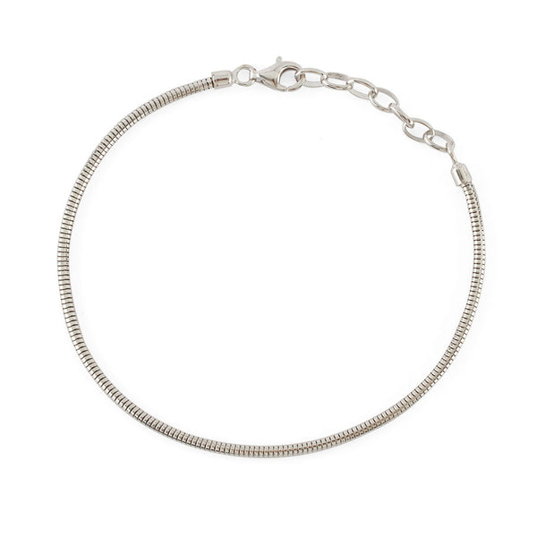 Silver Rounded Snake Chain Bracelet