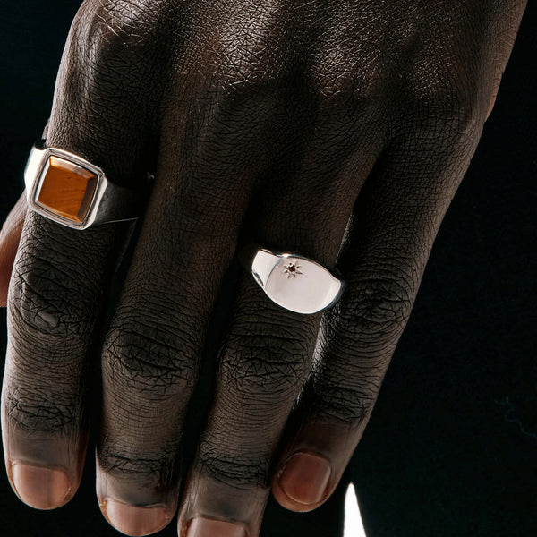 Silver Garnet Birthstone Ring - Serge DeNimes