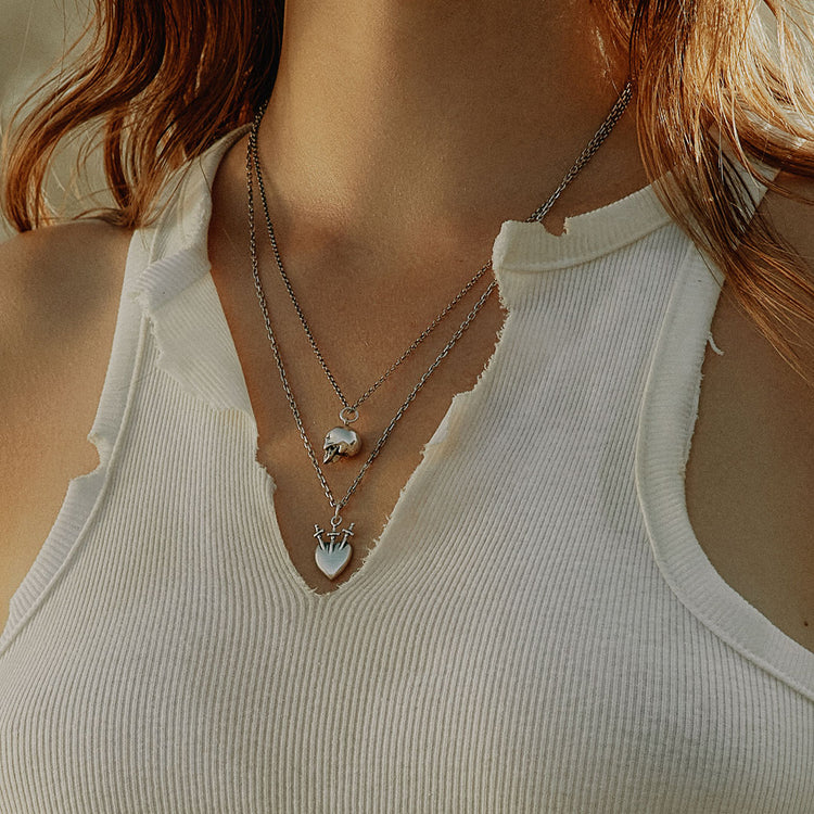 Silver Sacred Heart Necklace