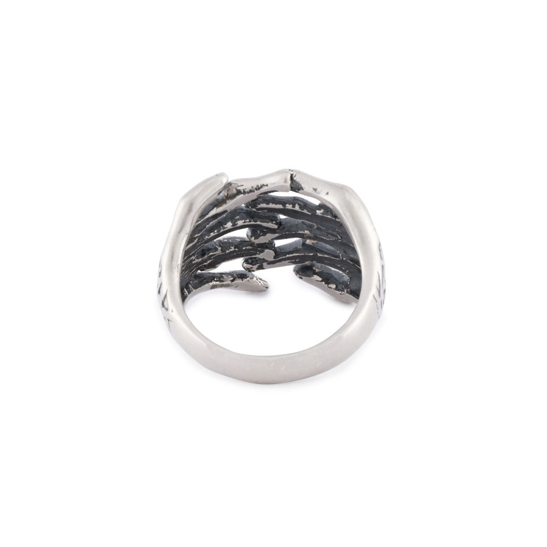 Silver Skeleton Hands Ring