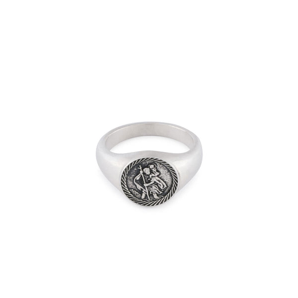 Silver St Christopher Ring | Men's 925 Sterling Silver | Serge DeNimes