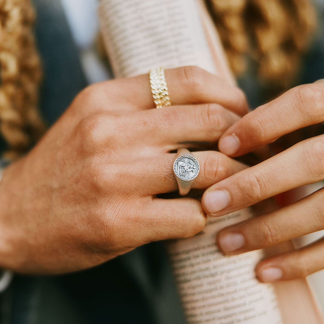 Silver St George Ring