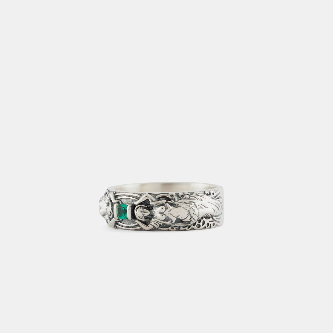 Silver Statue Band Ring