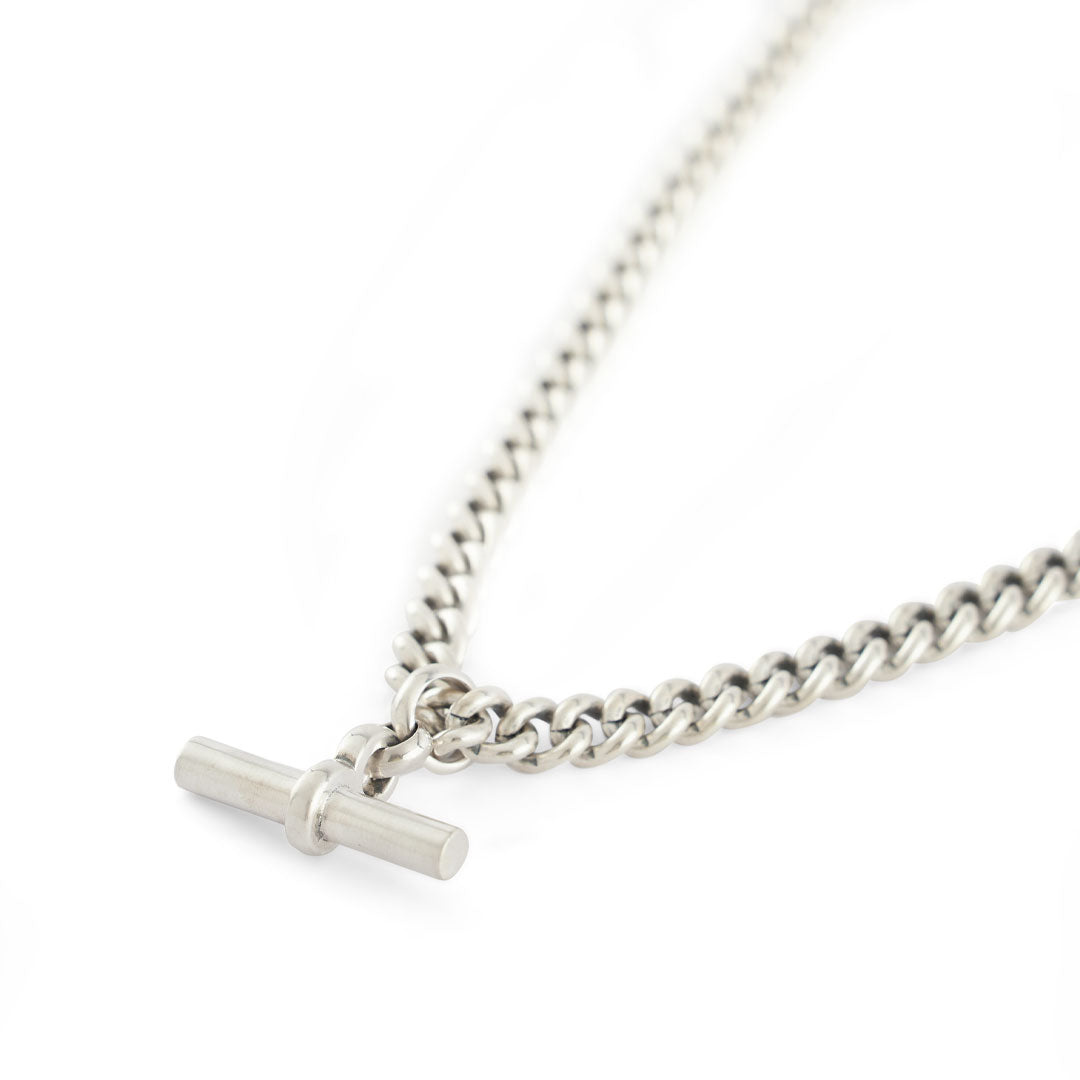 Silver Curb T-Bar Necklace - Serge DeNimes