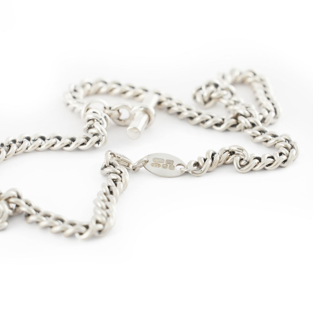 Silver Curb T-Bar Necklace - Serge DeNimes