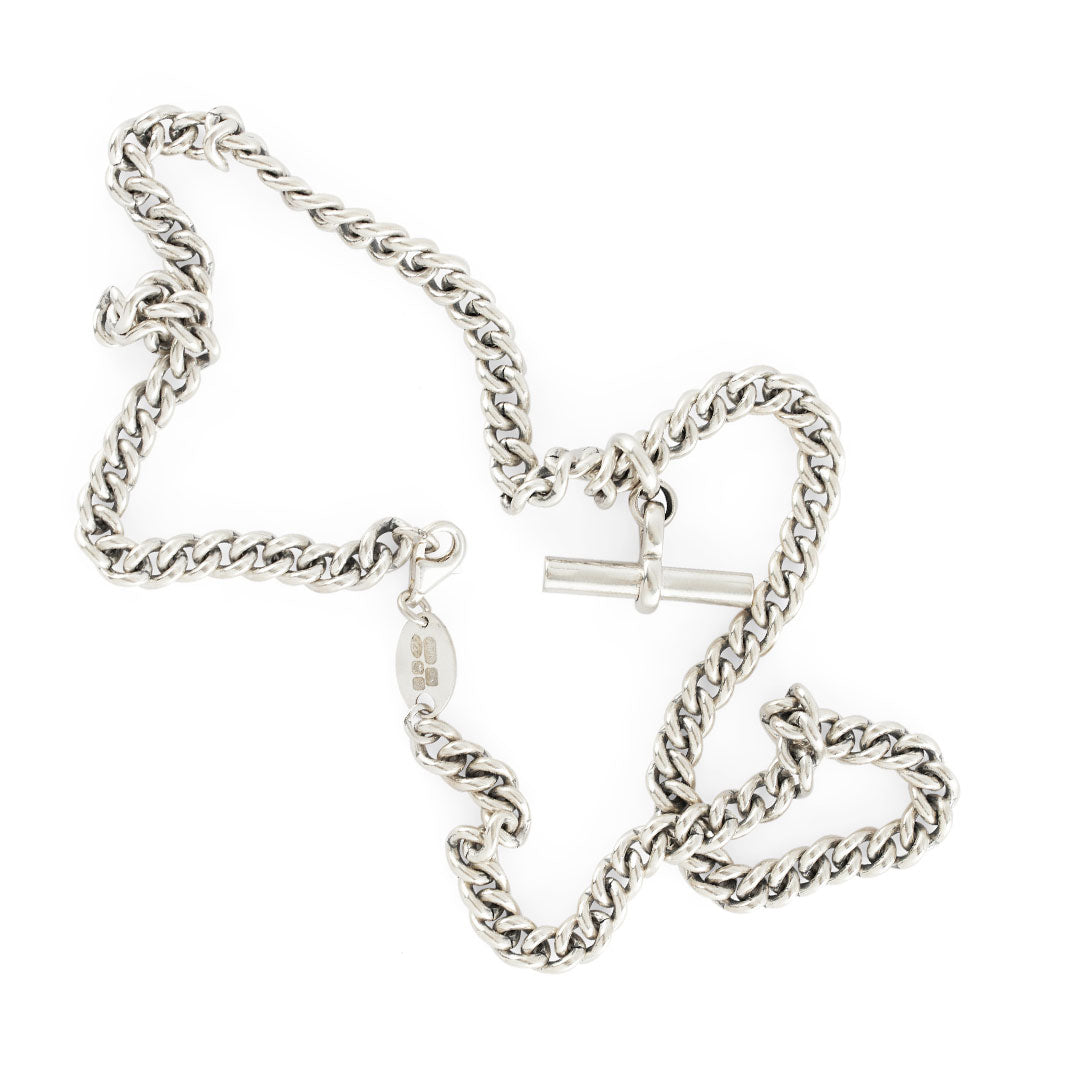 Silver Curb T-Bar Necklace - Serge DeNimes
