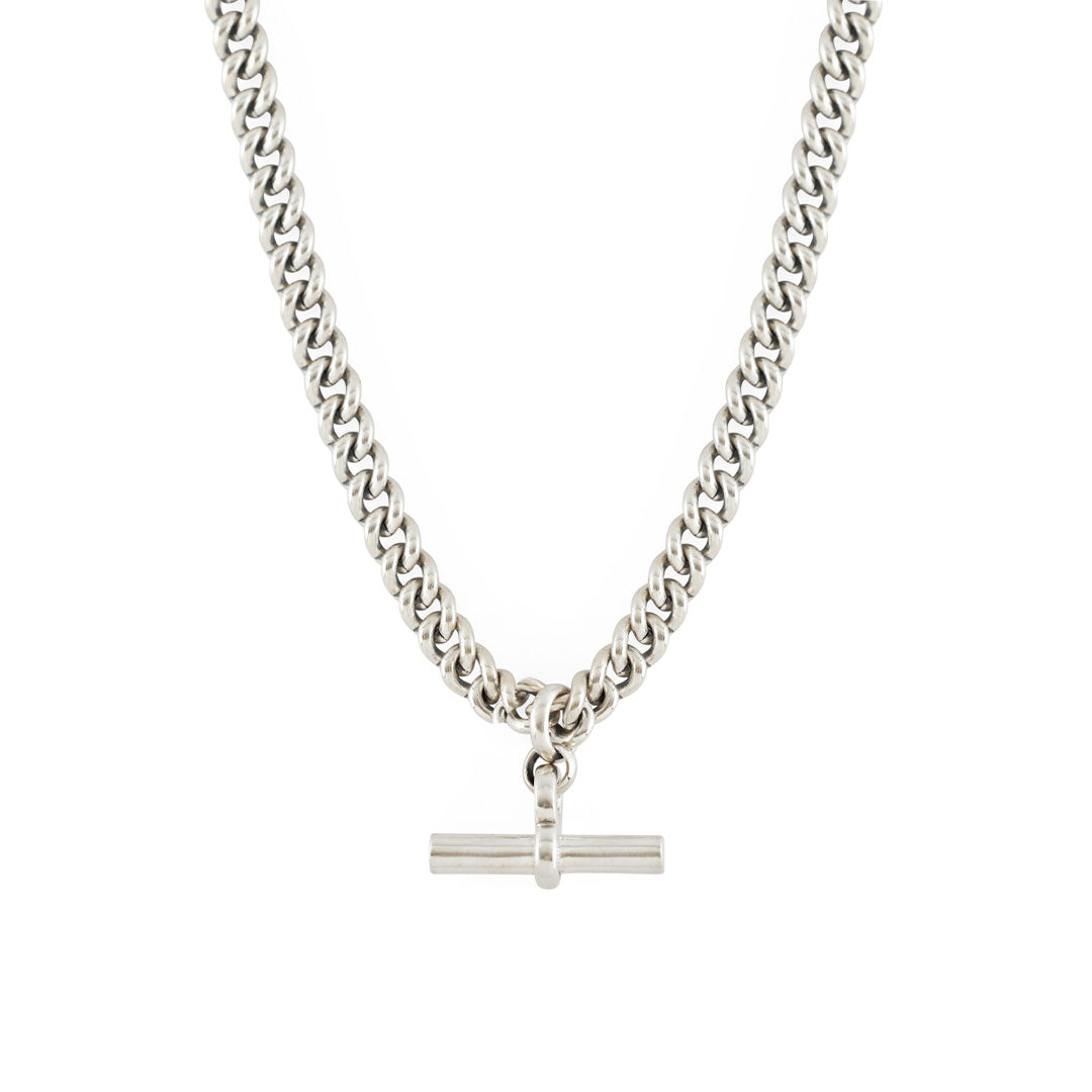 Silver Curb T-Bar Necklace - Serge DeNimes