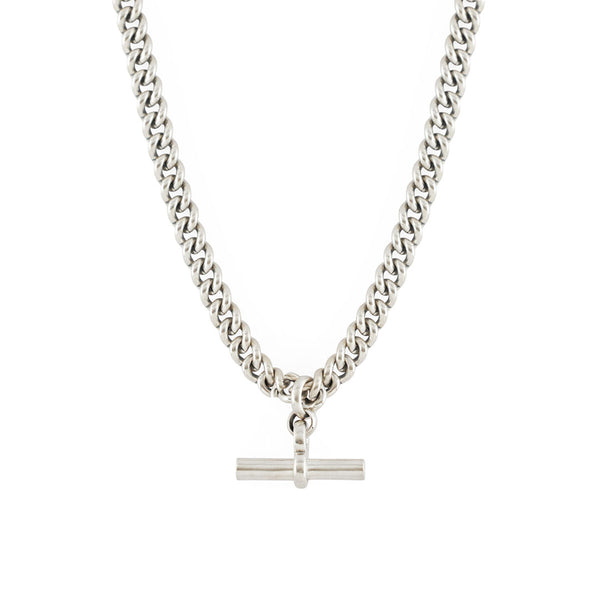 Silver Curb T-Bar Necklace - Serge DeNimes