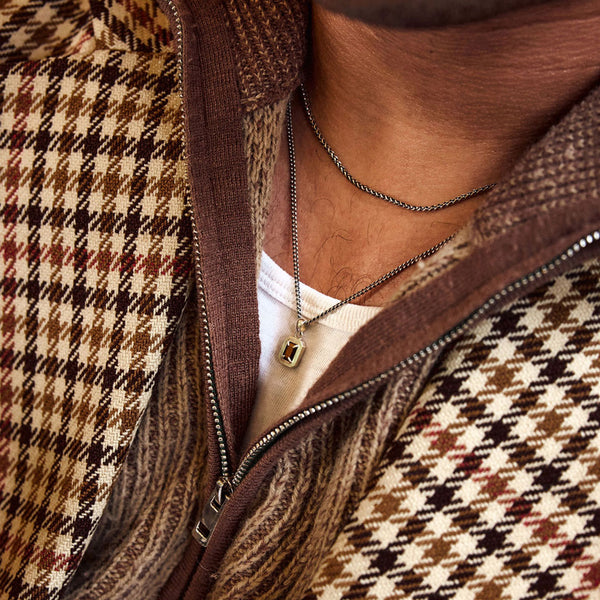 Silver Tigers Eye Blush Necklace - Serge DeNimes