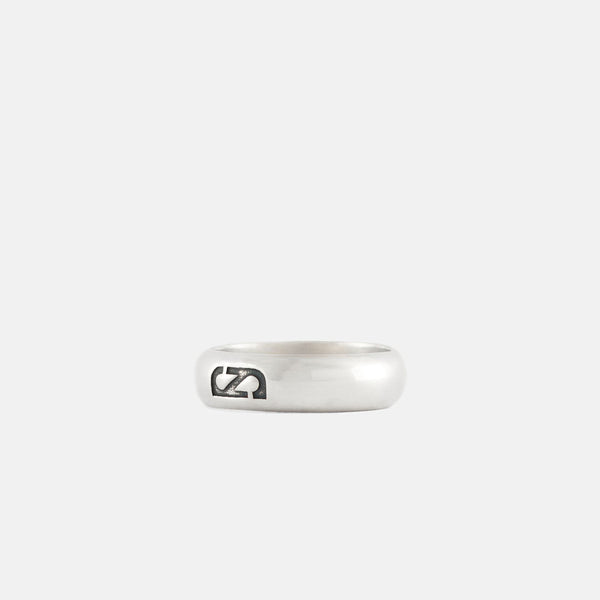 Silver Trademark Band Ring