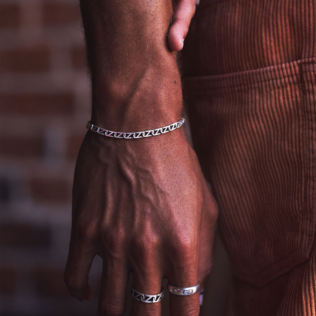 Silver Trademark Chain Link Bracelet