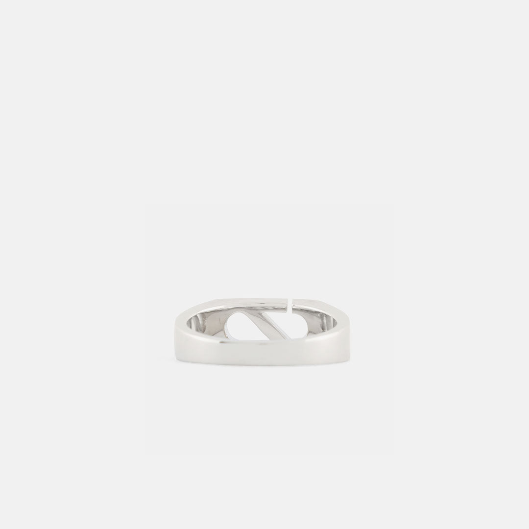 Silver Trademark Rectangle Ring