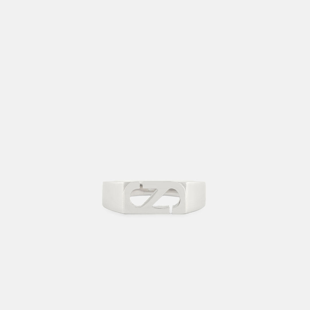 Silver Trademark Rectangle Ring