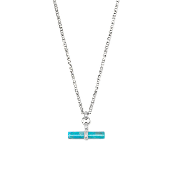 Silver Turquoise T-Bar Necklace - Serge DeNimes