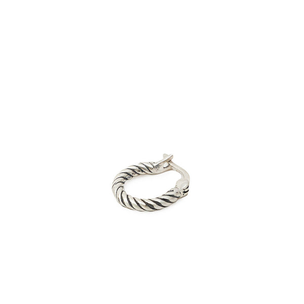Silver Twist Hoop Earring
