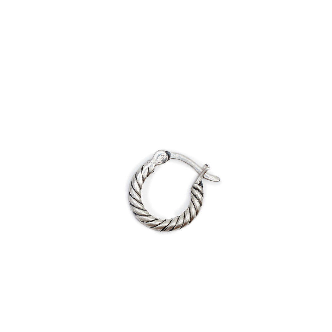 Silver Twist Hoop Earring - Serge DeNimes