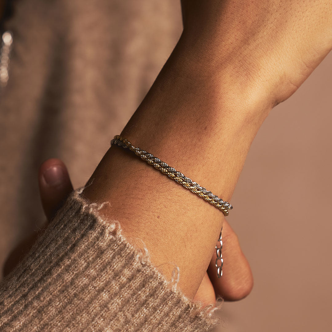 Gold Plated Silver Rope Bracelet