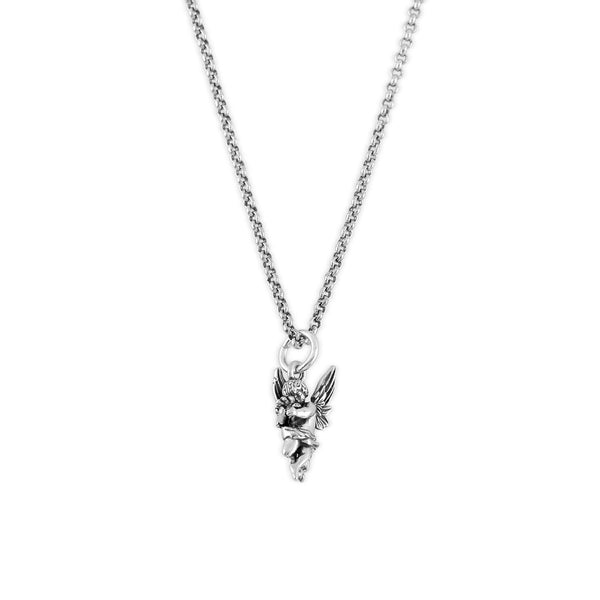 Silver ChSilver necklace with small cherub pendant - Serge DeNimeserub Necklace - Serge DeNimes