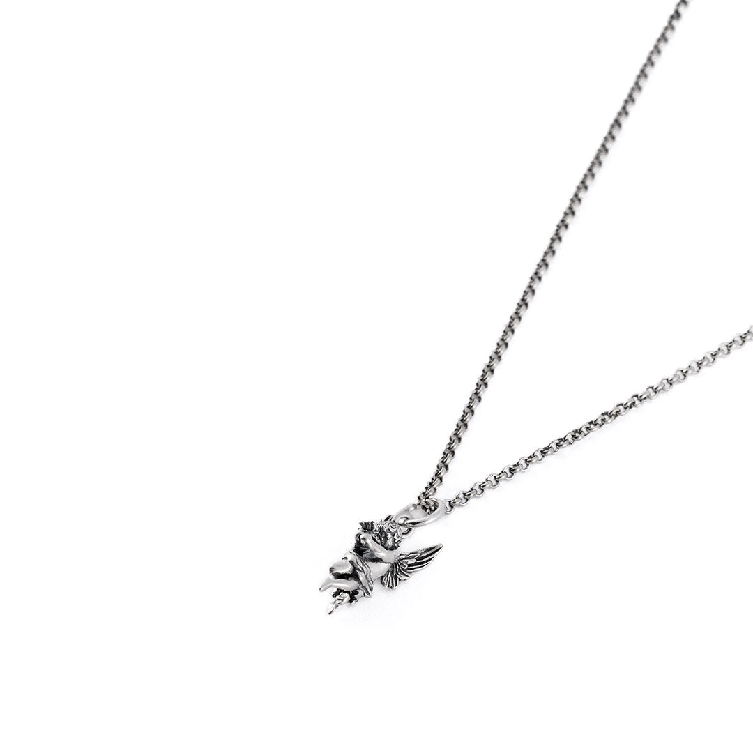Silver necklace with small cherub pendant - Serge DeNimes