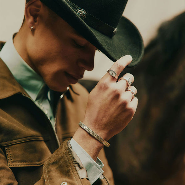 Silver Snake Skin Cuff - Serge DeNimes