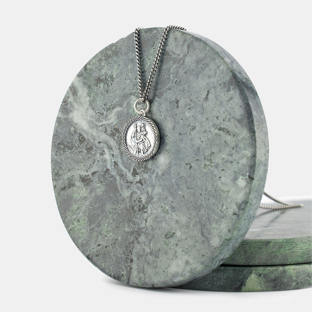 Silver St Christopher Necklace