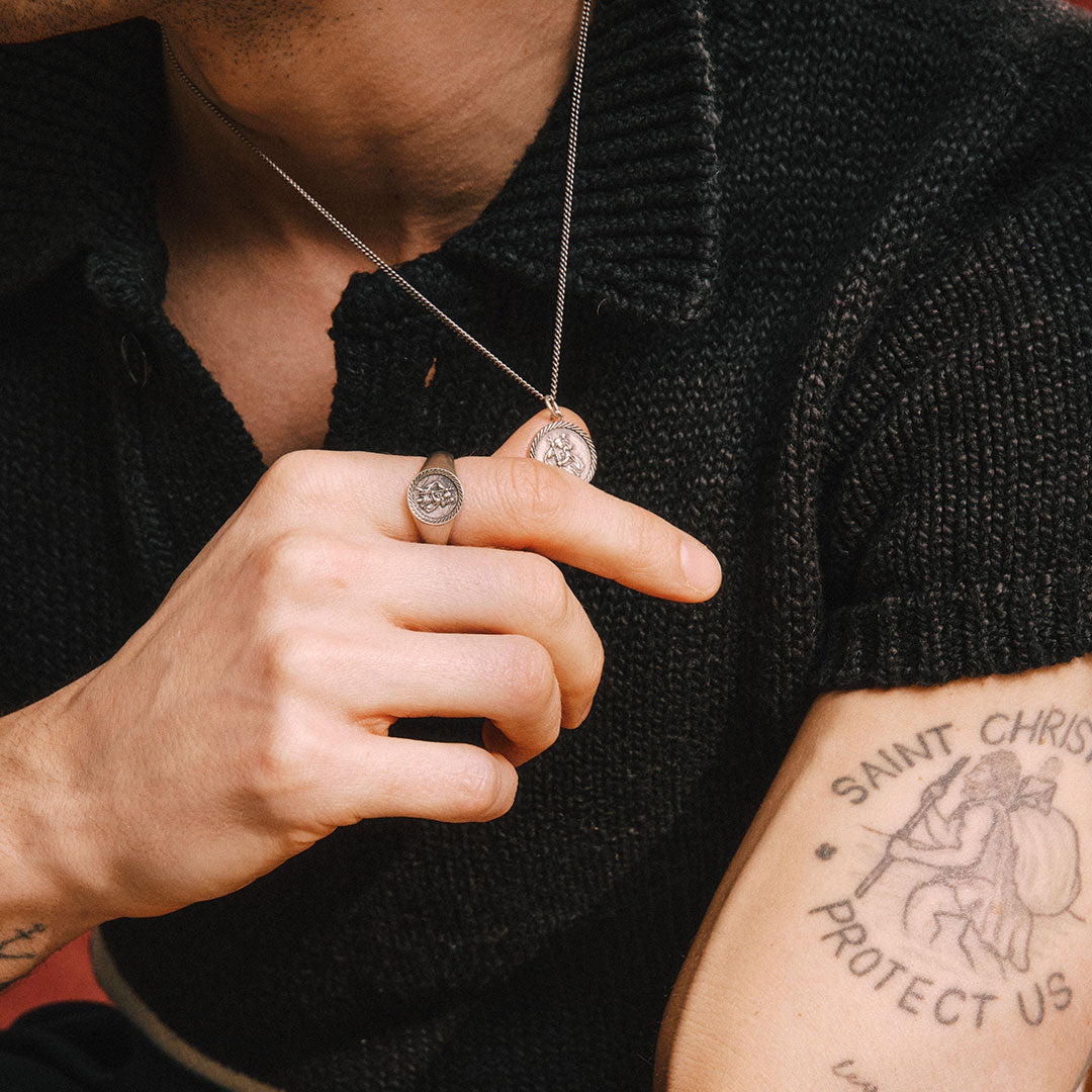 Silver St Christopher Ring | Men's 925 Sterling Silver | Serge DeNimes