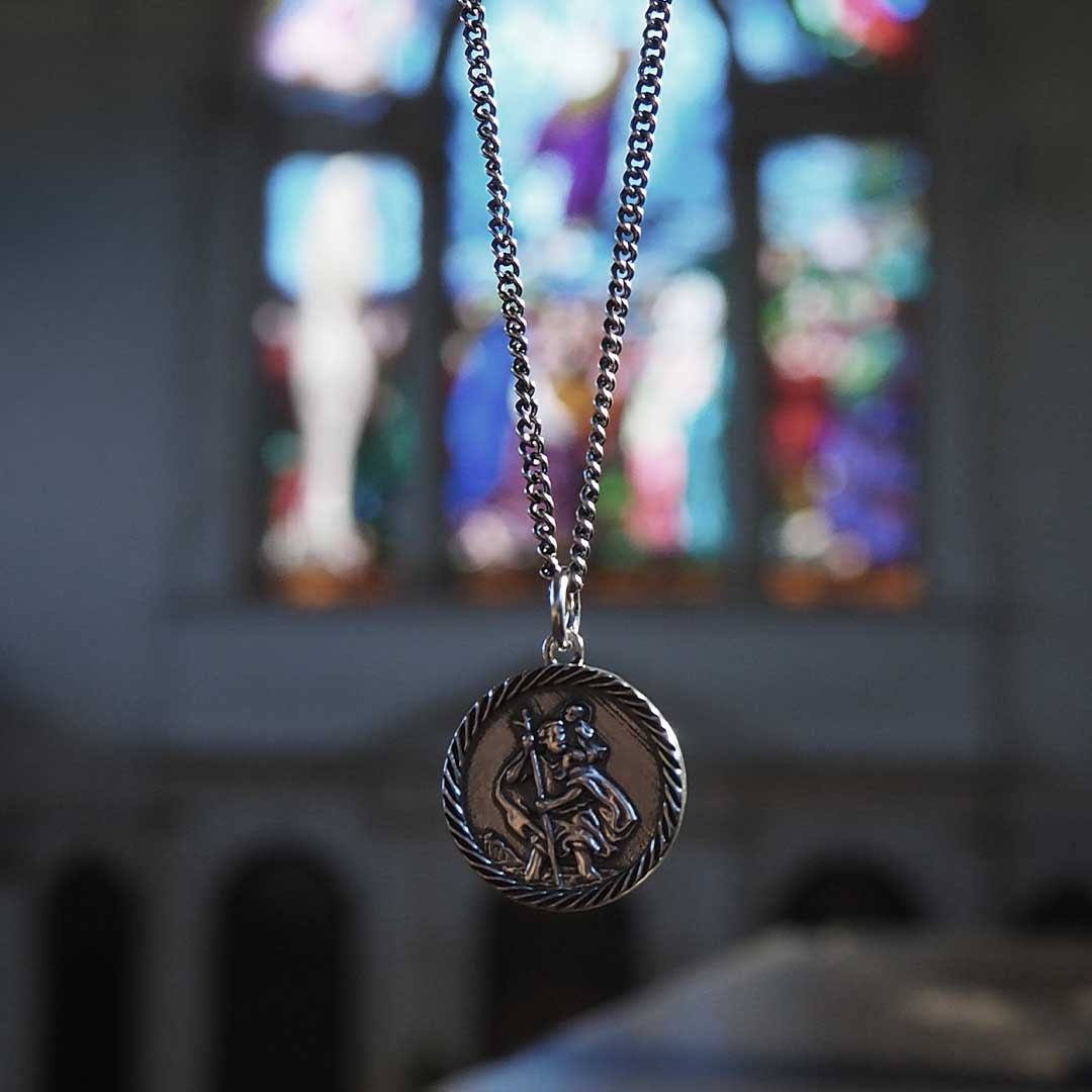 Silver St Christopher Necklace