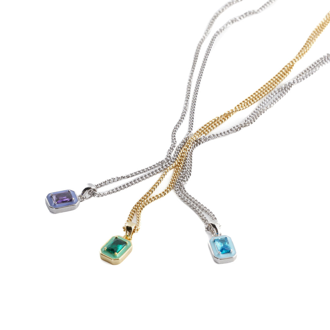 Silver Purple Blush Necklace