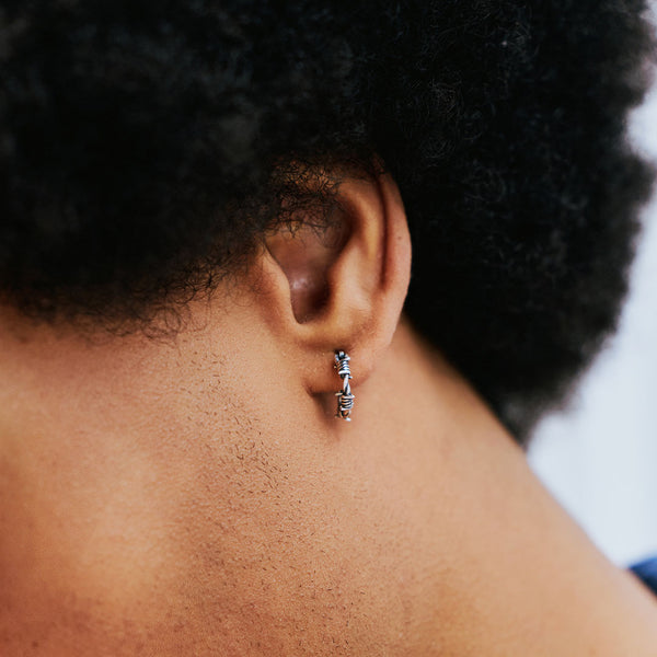Silver Barbed Wire Hoop Earring - Serge DeNimes
