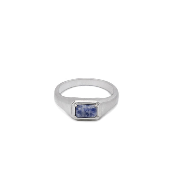 Silver Blue Jasper Ring